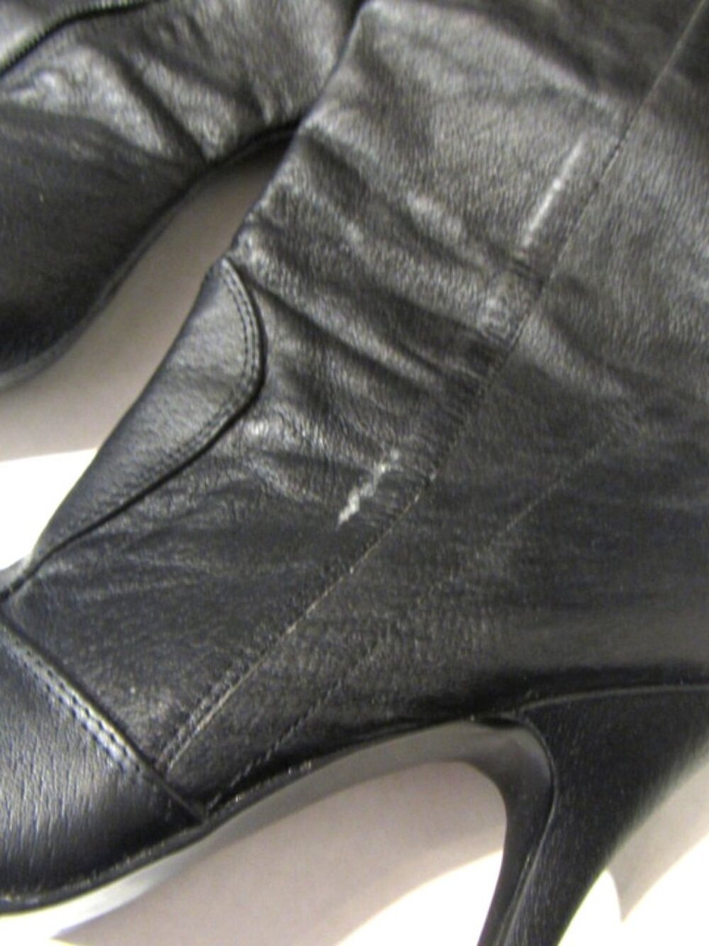 Black Leather Thigh Boots Overknees Size 10M Legend 8899 5" Heel - Picture 9 of 16